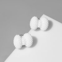 Серьги пластик &laquo;Карамель&raquo; бант, цвет белый