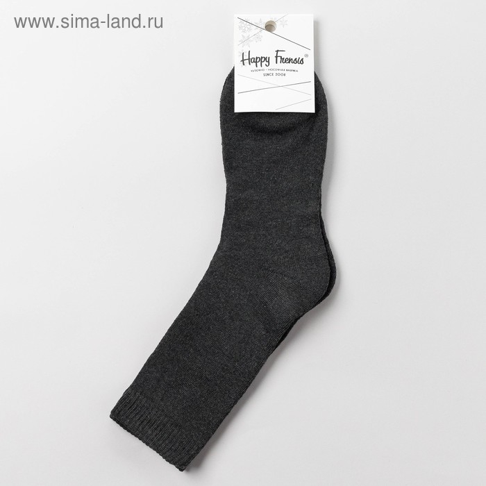 Носки мужские махровые, цвет тёмно-серый, размер 25-27