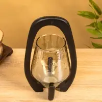 Подсвечник "Аура" 13х15х26 см, стекло, дерево