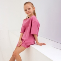 Костюм детский (футболка, шорты) MINAKU: Casual Collection, пудровый, рост 104 см