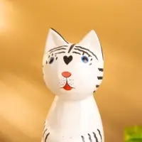 Сувенир дерево "Тигренок сидячий" цв. чёрно-белый, 6х6х15 см