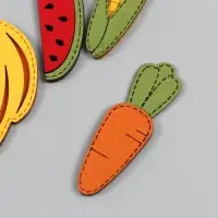 Декор для творчества иск. замша "Фруктики, овощи" МИКС 7х2,2 см
