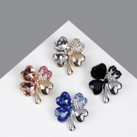 Брошь &laquo;Клевер&raquo;, МИКС, (неделимая фасовка 12 шт., цена за шт.)