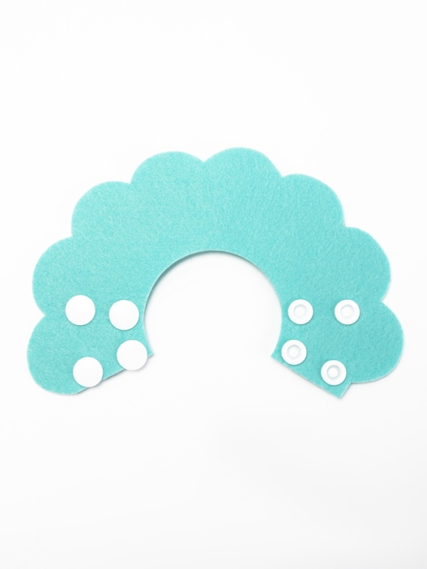 Ветеринарный воротник из фетра "Ромашка", размер XS, бирюзовый