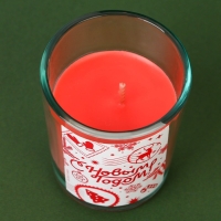 Свечи в стакане новогодние &laquo;Новый год: Счастья от Деда Мороза&raquo;,   набор, 2 шт., аромат корица и апельсин