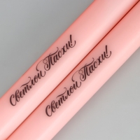 Свечи высокие с нанесением &laquo;Светлой Пасхи!&raquo;, 2 шт., розовые, 19 х 2,1 см.