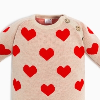 Комбинезон вязаный Крошка Я &laquo;Сердечки&raquo;, рост 86-92 см