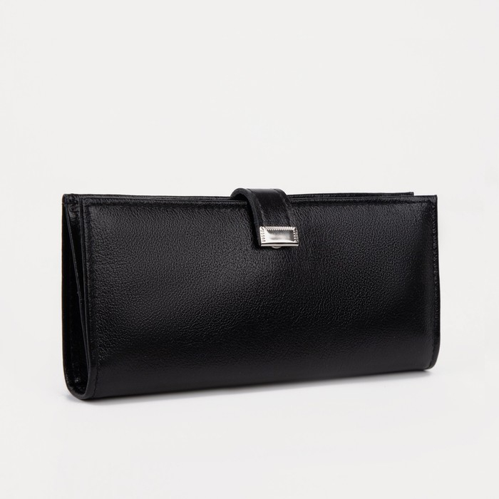 Портмоне мужское на кнопке, для купюр, для карт, для монет, цвет чёрный Портмоне мужское на кнопке, для купюр, для карт, для монет, цвет чёрный