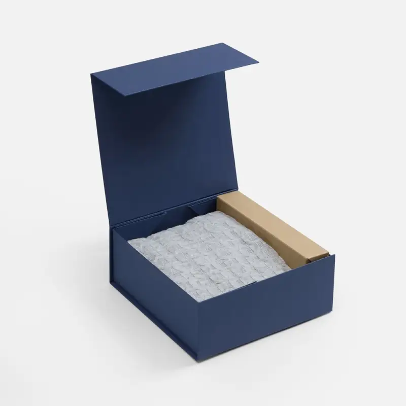 Коробка складная Quadra Fold, темно-синяя