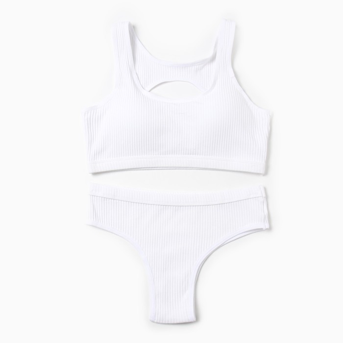 Комплект женский (топ, трусы) цвет белый, размер 44-46