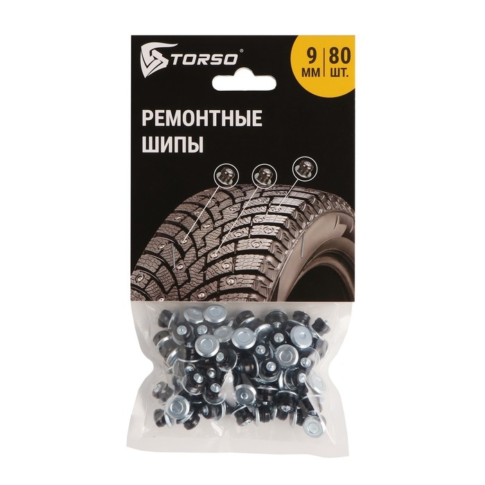 Ремонтные шипы TORSO, 12-9-2ТР, 9 мм, 80 шт Ремонтные шипы TORSO, 12-9-2ТР, 9 мм, 80 шт