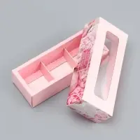 Коробка с обечайкой для 3 конфет, с окном &laquo;Праздничный букет&raquo;, 13&times;5&times;3.3 см