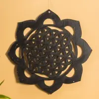 Панно "Подсолнух" МДФ, 60х60х1 см, серебро