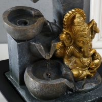 Фонтан настольный от сети, подсветка "Золотой Ганеша у каменного фонтана" 20,5х20,5х26 см Фонтан настольный от сети, подсветка "Золотой Ганеша у каменного фонтана" 20,5х20,5х26 см