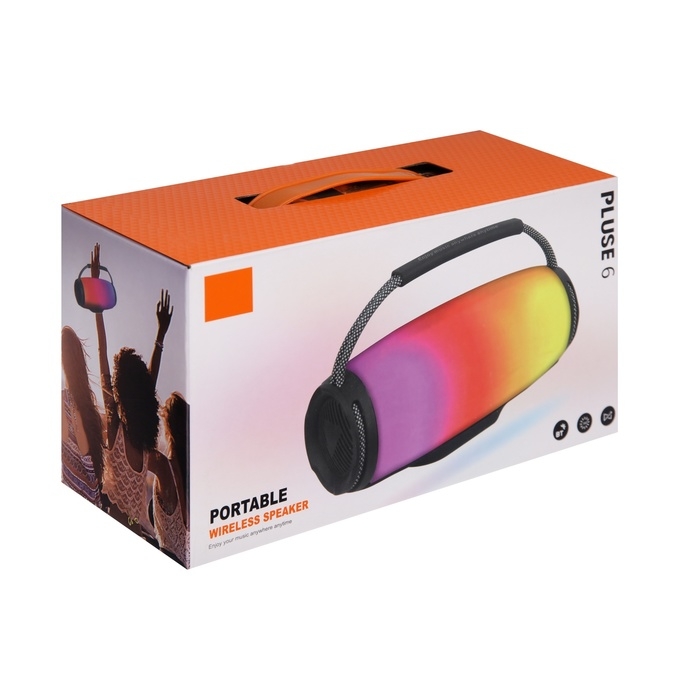 Портативная колонка Pulse6, 12 Вт, 1800 мАч. BT5.3, подсветка, micro SD, синяя Портативная колонка Pulse6, 12 Вт, 1800 мАч. BT5.3, подсветка, micro SD, синяя