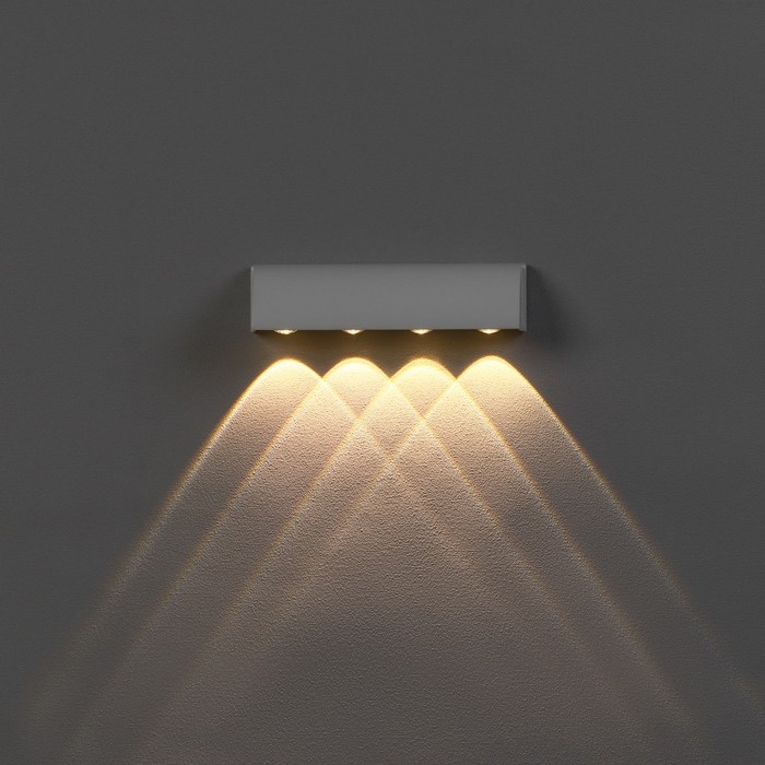 Светильник фасадный &laquo;Каскад&raquo;, FSD-092, 4 Вт, 3000К, 4 луча, IP65, 220 В, металл, белый