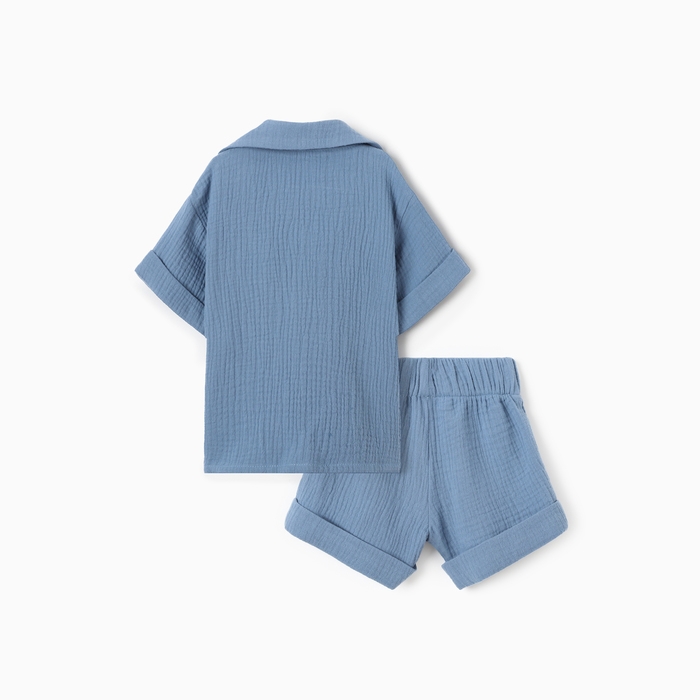 Костюм детский (рубашка и шорты) Крошка Я , р.74-80, синий Костюм детский (рубашка и шорты) Крошка Я , р.74-80, синий