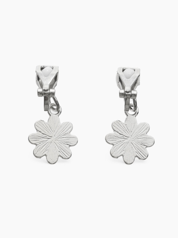 Серьги-клипсы детские "Выбражулька" ромашки с кругом кристалл, цвет жёлто-белый