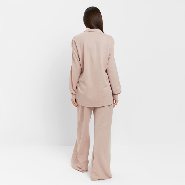 Комплект женский (рубашка, брюки, топ) KAFTAN Комплект женский (рубашка, брюки, топ) KAFTAN "Base" р. 46, пудровый