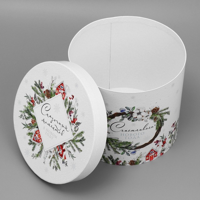 Коробка подарочная круглая &laquo;Сказочных моментов&raquo;, 19.5 х 22 см, Новый год