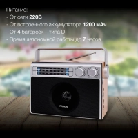 Радиоприемник H-SRS105 Bluetooth USB microSD