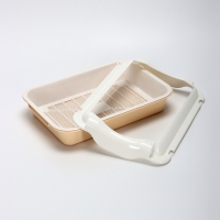 Туалет средний с бортом и сеткой 36 х 26 х 9,  см, лоток бежевый, сетка и борт белые