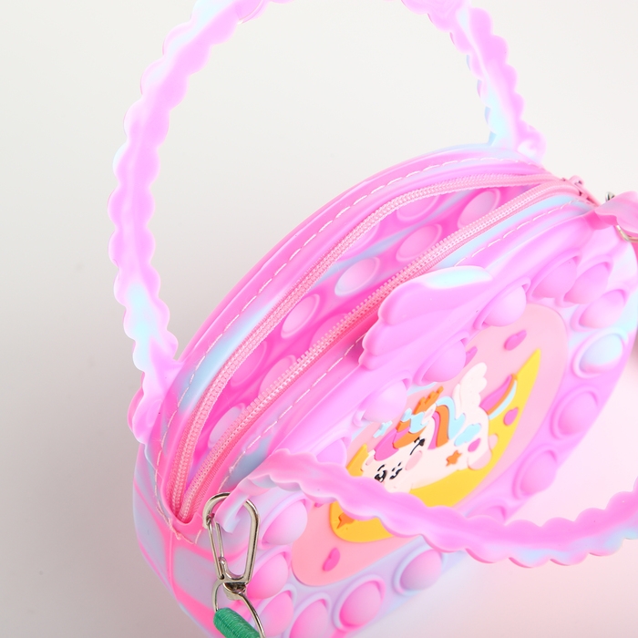 Сумка детская для девочки на молнии, pop it, цвет розовый/голубой