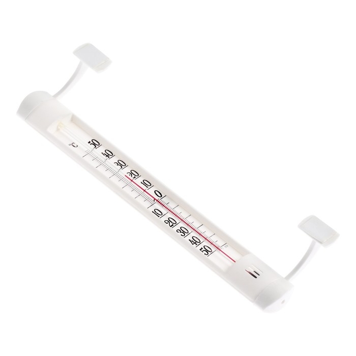 Термометр, градусник уличный, на окно, на липучке, от -50&deg;С до +50&deg;С, 21 х 6.5 см