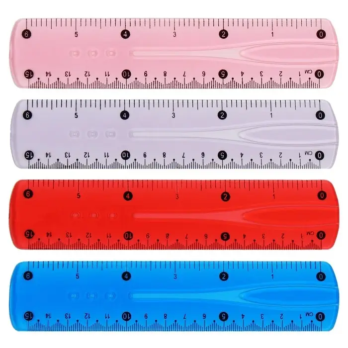 Линейка Calligrata 15 см, гибкая, силикон, МИКС