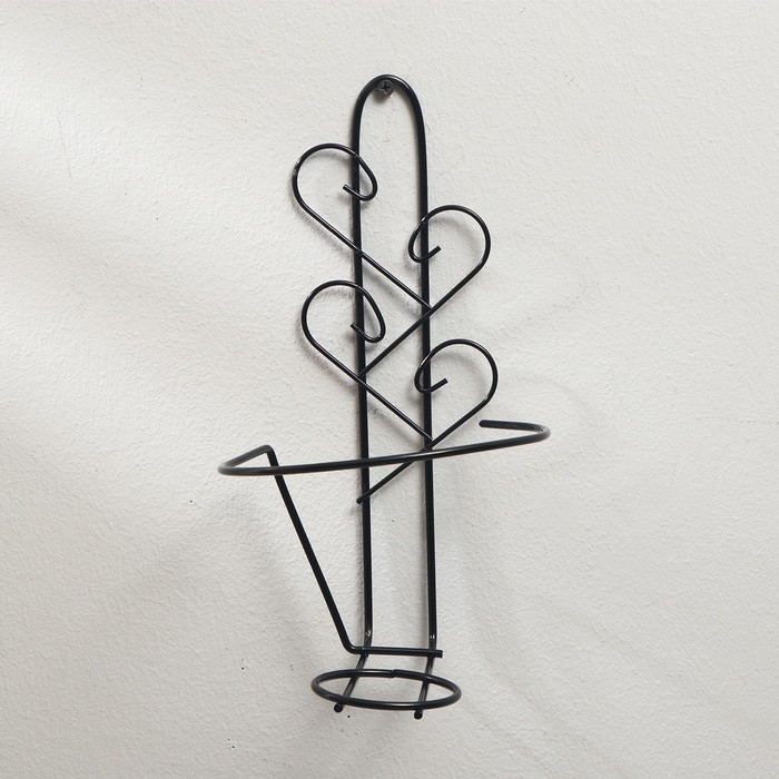 Подвес для кашпо настенный &laquo;Узор&raquo;, d = 16 см, чёрный