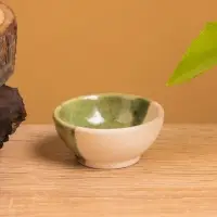 Соусник, 4&times;4&times;2 см, керамика, бежево-зелёный