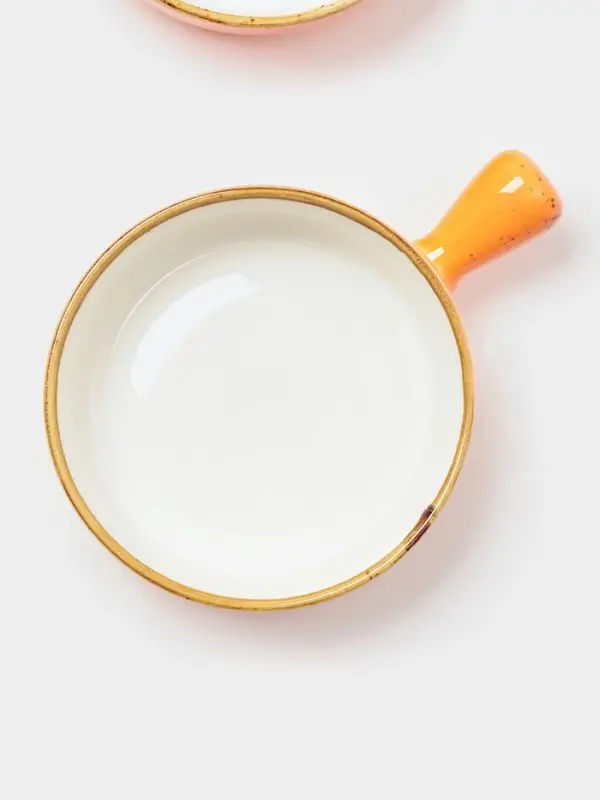 Кокотницы Magistro &laquo;Церера&raquo;, набор 2 шт., 500 мл, d=15 см, фарфор, оранжевые