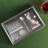 Набор Only for man: крем-мед с апельсином и хлопком, орехи в шоколадной глазури 70 г., чай чёрный, ложка