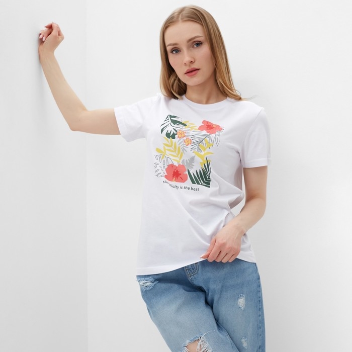 Футболка женская, цвет белый, размер 54 Футболка женская, цвет белый, размер 54