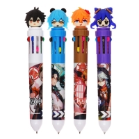 Ручка-прикол шариковая Calligrata "Аниме", 10 цветов, МИКС