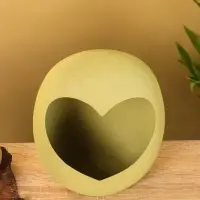 Подсвечник в форме сердца текстурный &laquo;Олива&raquo;, 16.5&times;8.5&times;22 +/- 1 см