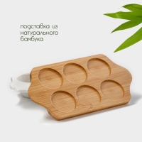 Подставка фарфоровая для яиц 6 ячеек Bella Tenero, 19,2&times;11&times;3,6 см, цвет белый