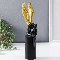 Сувенир полистоун "Ангел" чёрный с золотом 6х8,3х31 см
