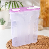 Ёмкость для сыпучих продуктов, 2,9 л, прозрачная, пластик, крышка МИКС