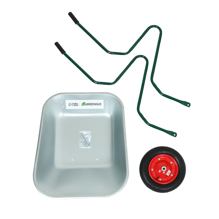 Тачка садовая, одноколёсная: груз/п 120 кг, объём 65 л, Greengo Тачка садовая, одноколёсная: груз/п 120 кг, объём 65 л, Greengo