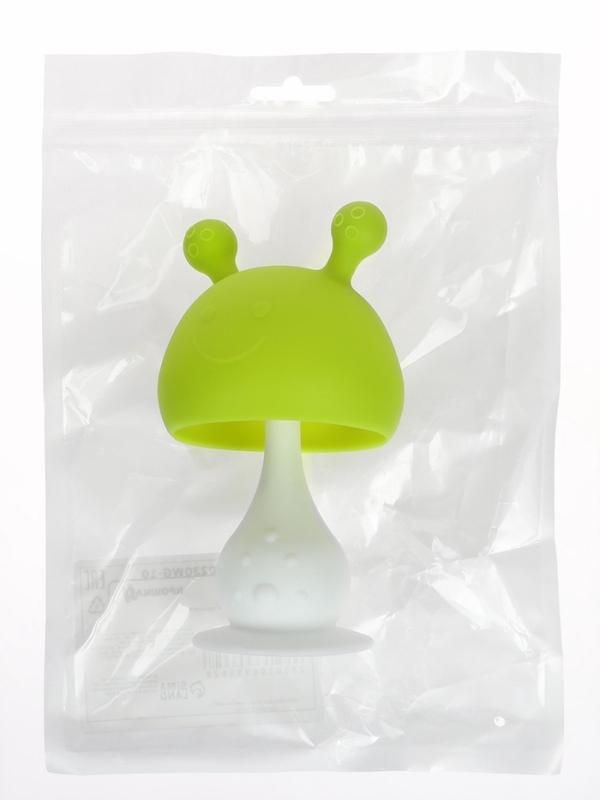 Прорезыватель силиконовый с погремушкой &laquo;Грибочек&raquo;, цвет зеленый, Крошка Я