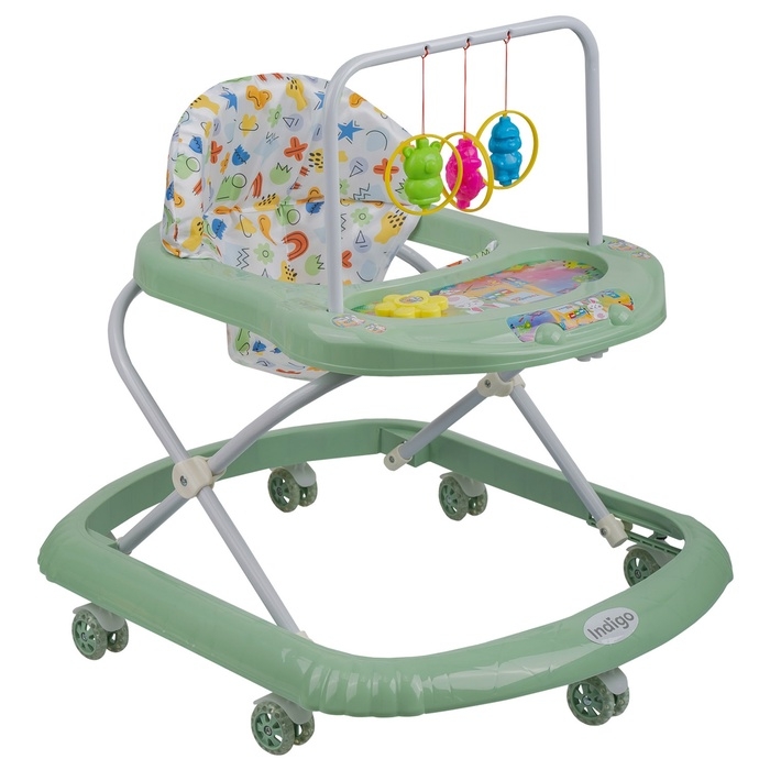 Ходунки Ходунки "Карусельки С" 7 силик. колес, муз. (упак.7 шт.) (Indigo), зеленый