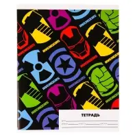 Тетрадь в линейку 24 листа, 5 видов МИКС, обложка мелованный картон, &laquo;Мстители&raquo;