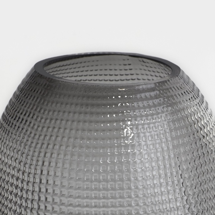 Ваза для цветов &laquo;Крокус&raquo; из прозрачного черного стекла 25 х 16 х 16 см