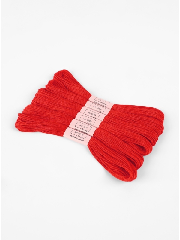 Нитки мулине 8&plusmn;1м №606 (наб 6шт цена за наб) красный АУ