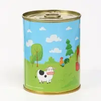 Копилка металлическая, 9.5 см&times;7.5 см&times;7.5 см, Синий трактор