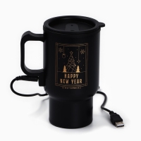 Новый год. Термокружка с USB кабелем &laquo;Happy New Year&raquo;, 450 мл