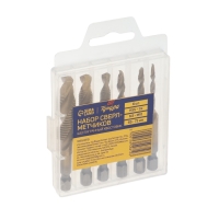 Набор сверл-метчиков ТУНДРА, HSS - Co, шестигранный хвостовик, М3 - М10, 65 - 72 мм, 6 шт.   1065481