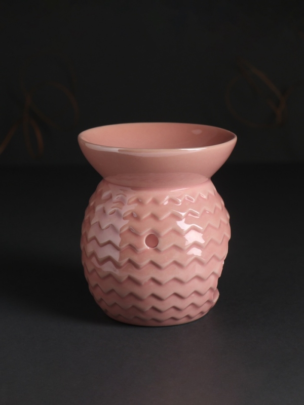 Аромалампа керамика "Волна зигзагами" розовый перламутр 7,5х7,5х9 см