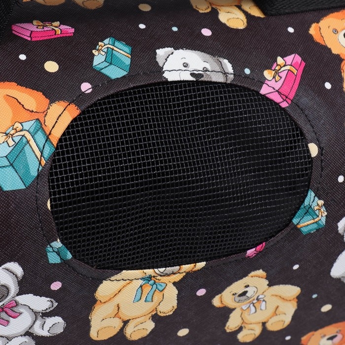 Сумка-переноска каркасная "Плюшевые медведи", размер S, 37 х 15 х 22 см